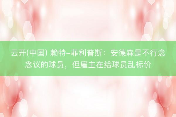 云开(中国) 赖特-菲利普斯：安德森是不行念念议的球员，但雇主在给球员乱标价