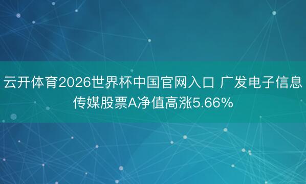 云开体育2026世界杯中国官网入口 广发电子信息传媒股票A净值高涨5.66%