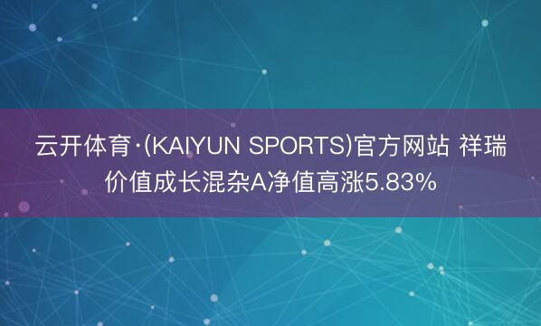 云开体育·(KAIYUN SPORTS)官方网站 祥瑞价值成长混杂A净值高涨5.83%