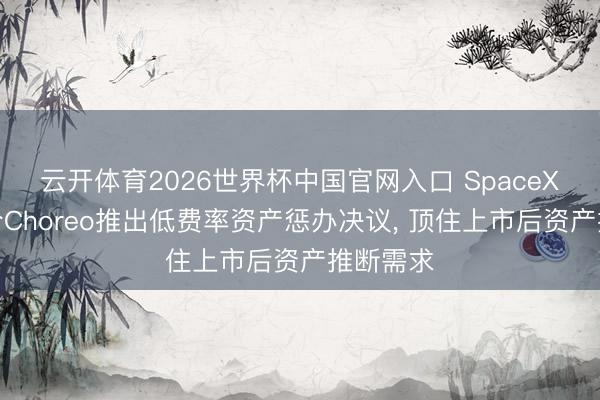 云开体育2026世界杯中国官网入口 SpaceX职工连合Choreo推出低费率资产惩办决议， 顶住上市后资产推断需求