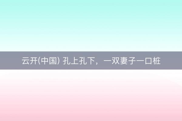 云开(中国) 孔上孔下，一双妻子一口桩