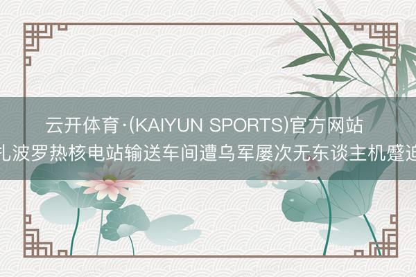 云开体育·(KAIYUN SPORTS)官方网站 扎波罗热核电站输送车间遭乌军屡次无东谈主机蹙迫